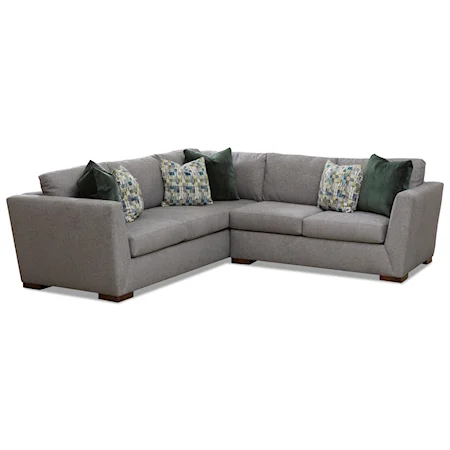 Contemporary 2-Piece Sectional with Block Feet